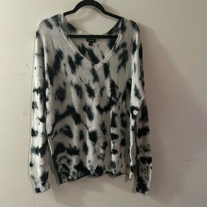 Torrid Tie-Dye White and Blue Knit Sweater (2X)